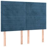 vidaXL Têtes de lit 4 Pièces Bleu foncé 72x5x78/88 cm Velours