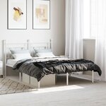 vidaXL Cadre de lit métal avec tête de lit blanc 140x200 cm