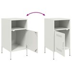 vidaXL Tables de chevet 2 Pièces blanc 36x39x68 cm acier laminé à froid