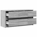 vidaXL Meuble TV avec LED sonoma gris 100x34x50 cm bois d'ingénierie
