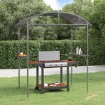 vidaXL Gazebo BBQ et étagères latérales anthracite 220x115x230cm acier