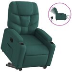 vidaXL Fauteuil inclinable électrique vert foncé tissu