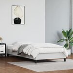 vidaXL Cadre de lit Blanc 90x200 cm Similicuir