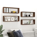 vidaXL Étagères murales cubiques 4 Pièces Chêne marron 80x15x26 5 cm