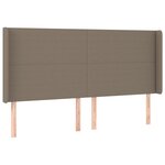 vidaXL Sommier à lattes de lit matelas et LED Taupe 160x200 cm Tissu