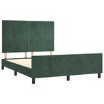 vidaXL Cadre de lit avec tête de lit Vert foncé 140x190 cm Velours
