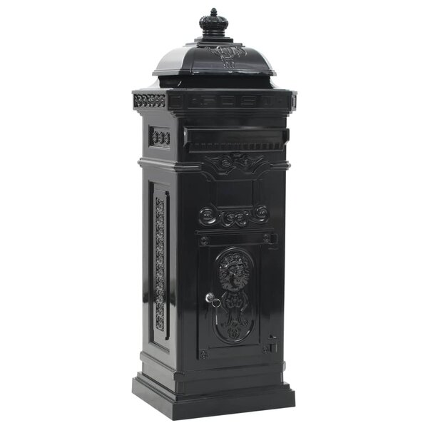 Boîte aux lettres à pilier aluminium vintage antirouille noir 02_0041554