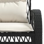 vidaXL Salon de jardin 4 Pièces avec coussins noir résine tressée