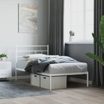 vidaXL Cadre de lit métal avec tête de lit blanc 100x200 cm