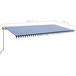 vidaXL Auvent rétractable automatique 600x350 cm Bleu et blanc