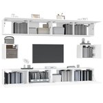 vidaXL Ensemble de meubles TV 6 Pièces Blanc Bois d'ingénierie
