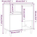 vidaXL Buffet Blanc brillant 60x35x70 cm Bois d'ingénierie