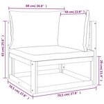 vidaXL Canapé d'angle sectionnel et coussins verts bois massif acacia