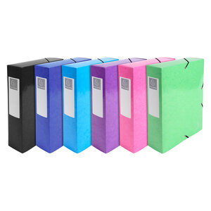 Boîte de classement idérama en carte pelliculée 7/10e - dos 8 cm - couleurs assorties - lot de 6 - exacompta