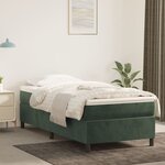 vidaXL Cadre de lit Vert foncé 100x200 cm Velours
