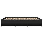 vidaXL Cadre de lit noir 120x190 cm bois d'ingénierie