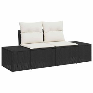 vidaXL Ensemble de canapé de jardin 11 Pièces Noir Poly rotin