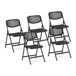 Lot de 5 chaises restaurants  les cafés  les bureaux et les salles d'attente 150 kg max conception pliante noir 14_0006014