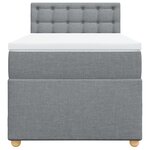 vidaXL Sommier à lattes de lit et matelas Gris clair 90x190 cm Tissu