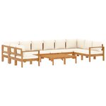 vidaXL Salon de jardin avec coussins 8 Pièces bois massif d'acacia