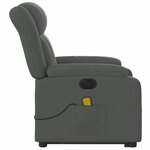 vidaXL Fauteuil inclinable de massage électrique Gris foncé Tissu
