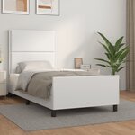 vidaXL Cadre de lit avec tête de lit Blanc 100x200 cm Similicuir