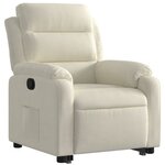 vidaXL Fauteuil inclinable Crème Velours