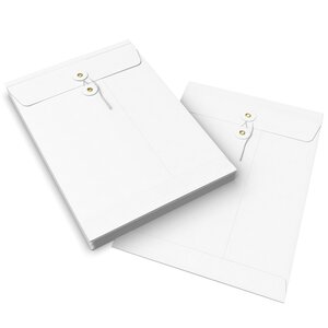 Lot de 10 enveloppes à soufflets à rondelle et ficelle blanche 324x229