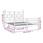 vidaXL Cadre de lit Blanc Bois de pin massif 160x200 cm