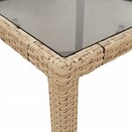 vidaXL Ensemble à manger de jardin et coussins 11Pièces beige rotin verre