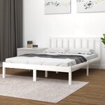 vidaXL Cadre de lit Blanc Bois de pin massif 120x190 cm Petit double