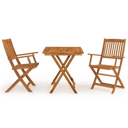 vidaXL Mobilier à dîner de jardin pliable 3 Pièces Bois d'acacia solide