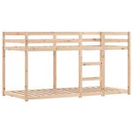 vidaXL Lit superposé avec rideaux blanc/noir 90x200 cm bois pin massif