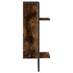 vidaXL Étagère murale avec barre chêne fumé 30x25x65 cm