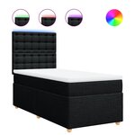 vidaXL Sommier à lattes de lit avec matelas Noir 90x190 cm Tissu
