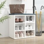 vidaXL Armoire à chaussures Blanc 52 5x30x50 cm