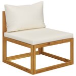 vidaXL Salon de jardin 8 Pièces avec coussin Crème Bois d'acacia solide