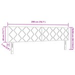 Headboard vidaXL Design en Blocs de Diamant Noir 200 cm Tissu