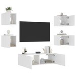 vidaXL Meuble TV muraux 5 Pièces avec lumières LED blanc