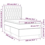 vidaXL Sommier à lattes de lit matelas et LED Crème 100x200 cm Tissu