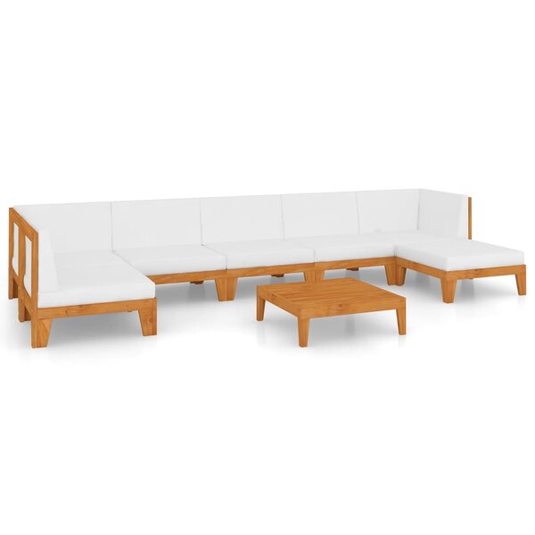 vidaXL Salon de jardin 8 Pièces avec coussins Bois d'acacia solide