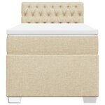 vidaXL Sommier à lattes de lit avec matelas Crème 90x200 cm Tissu