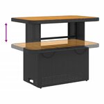 vidaXL Table de jardin noir 90x55x71 cm résine tressée et bois acacia
