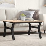 vidaXL Table basse cadre en Y 90x90x45 cm bois de pin massif et fonte