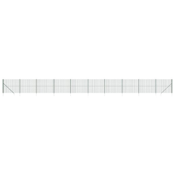vidaXL Clôture en treillis métallique et piquet d'ancrage vert 1 4x25m