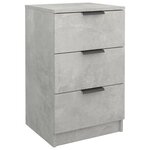vidaXL Tables de chevet 2 Pièces Gris béton 40x36x65 cm
