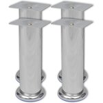 vidaXL Pieds ronds de canapé 8 Pièces Chrome 180 mm