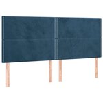vidaXL Sommier à lattes de lit et matelas Bleu foncé 160x200cm Velours