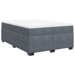 vidaXL Sommier à lattes de lit et matelas Gris foncé 160x200cm Velours