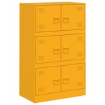 vidaXL Buffet jaune moutarde 67x39x107 cm acier
